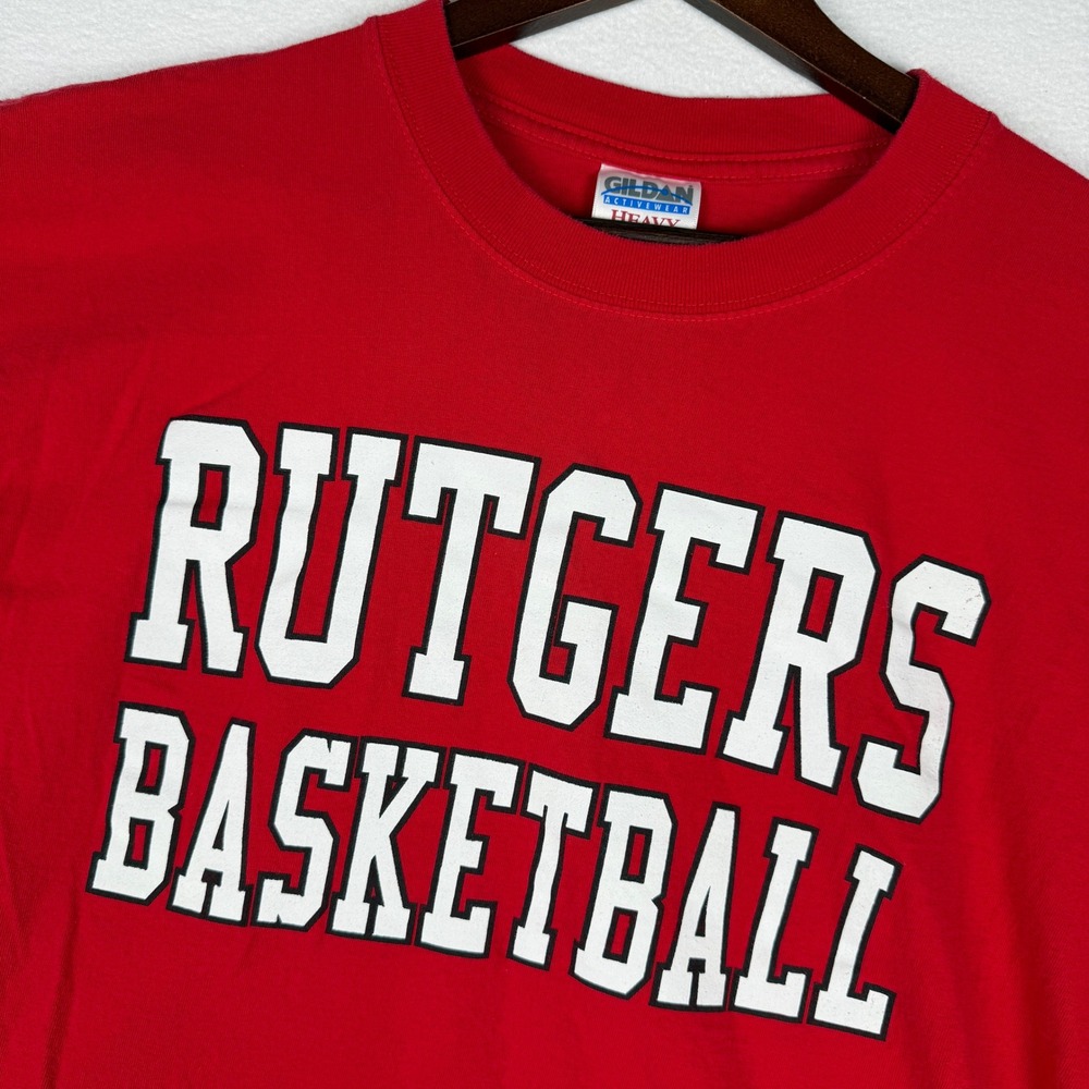 Rutgers Basketball Big East Conference Red Graphic T-Shirt Mens XL New Jersey